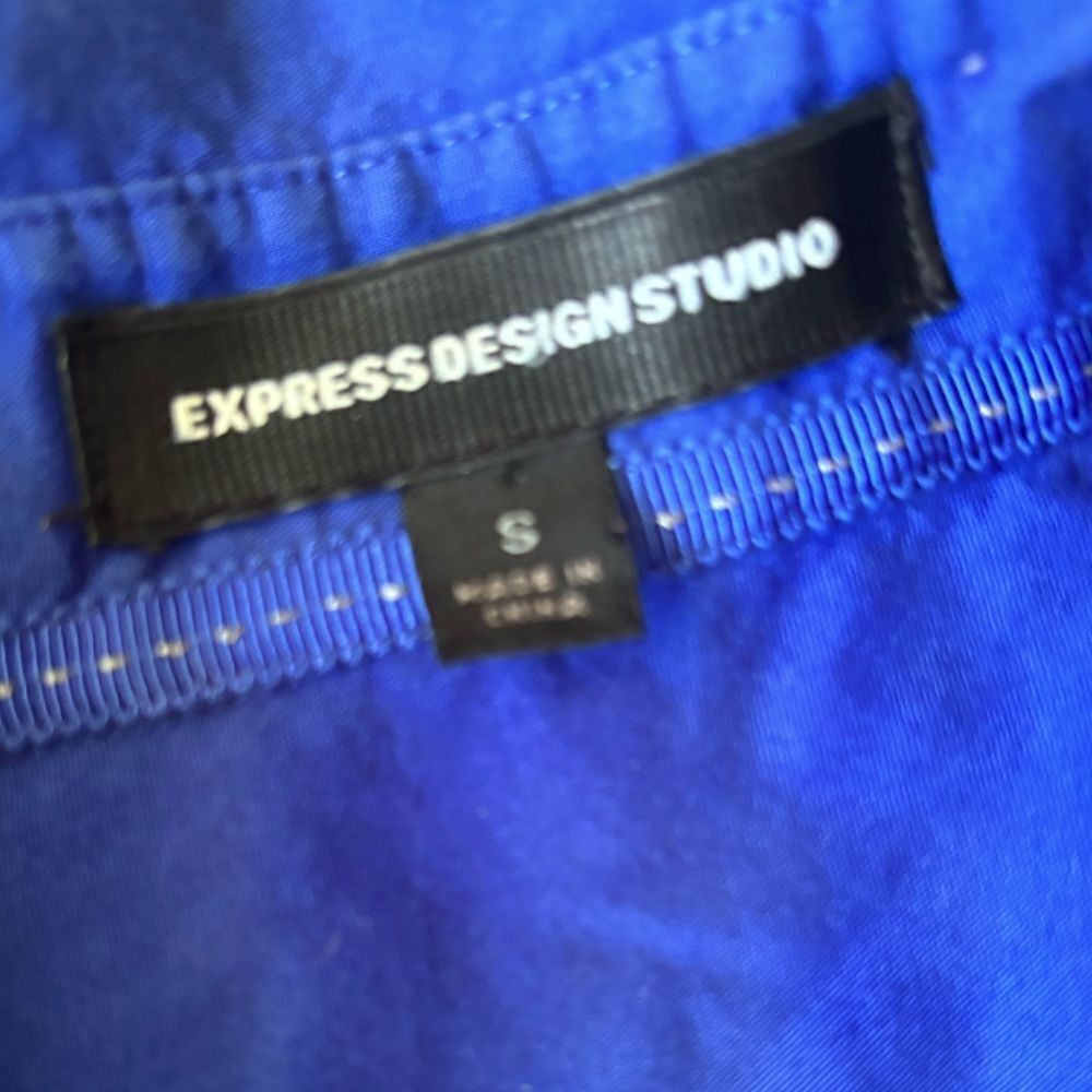 Express Design Studio Button Down Blue Size Small - image 3